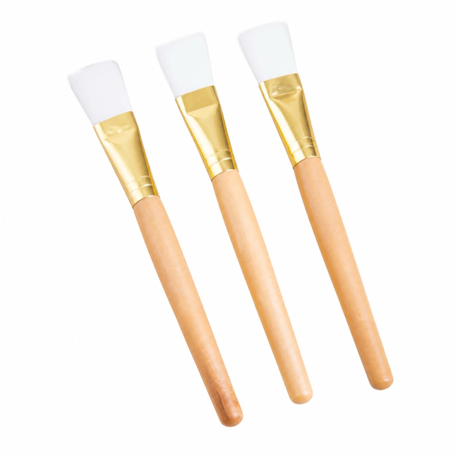 Soft Bristle Facial Mask Brush Set 3pcs — Even Application, Ergonomic Wooden Handle, Easy Clean - Image 3