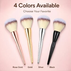 Large Powder & Blush Brush — Fluffy Soft Bristles for Flawless Setting, Blush & Finishing (4 Colors)
