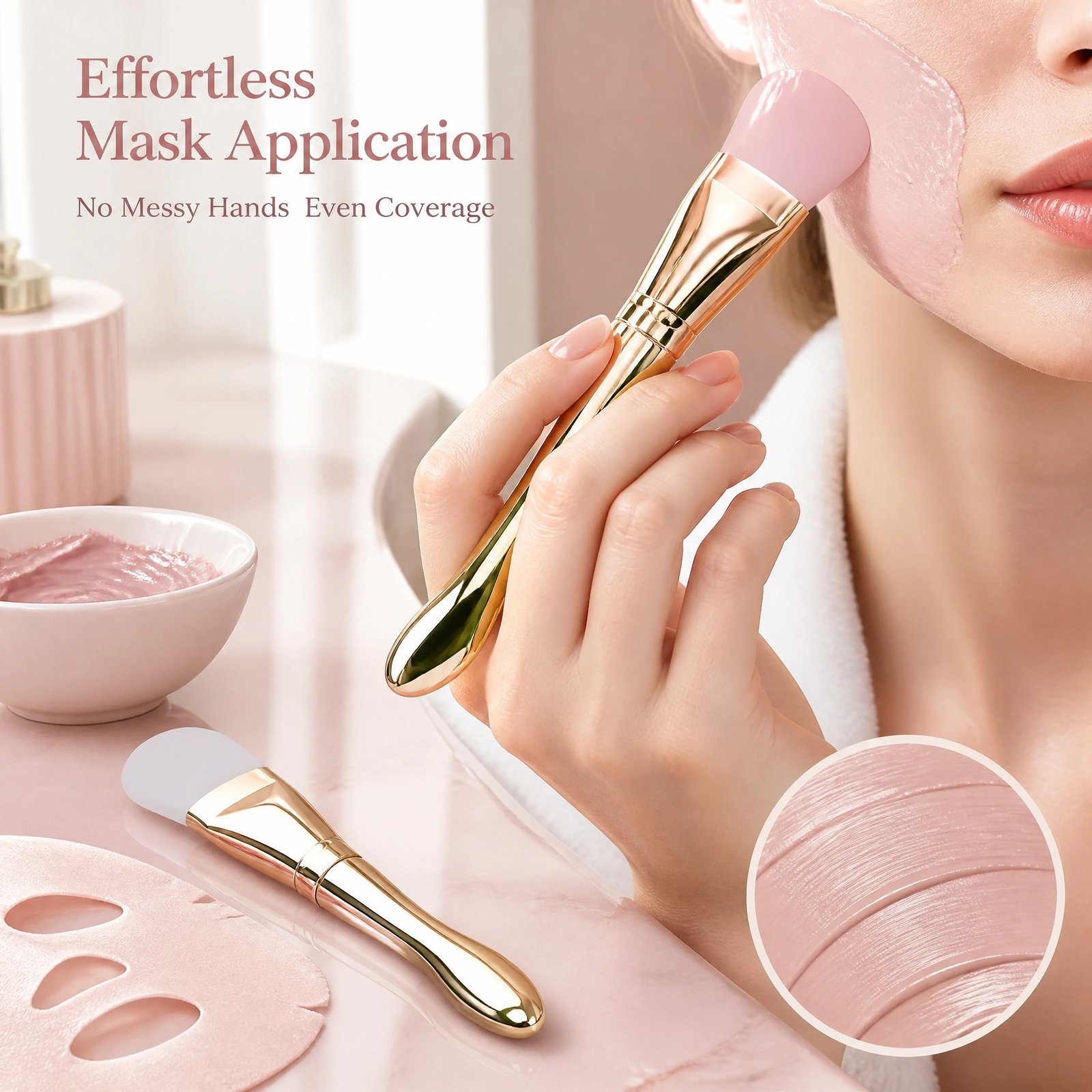 Dual-Ended Silicone Face Mask Brush — Silicone Spatula & Soft Bristle Brush for Mess-Free Application - Image 3