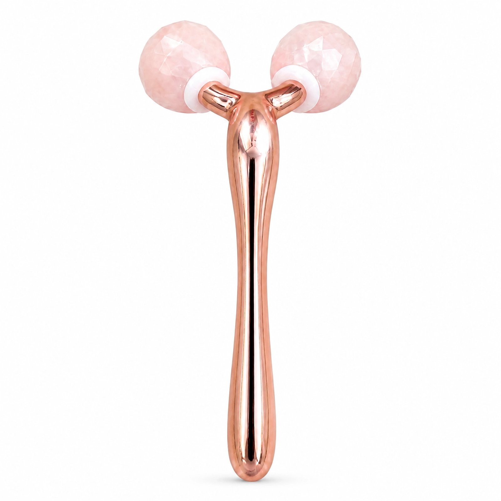 Rose Quartz Facial Roller — Dual-Roller 3D Contouring Massage for Lifting, Brightening & Relaxation - Image 2