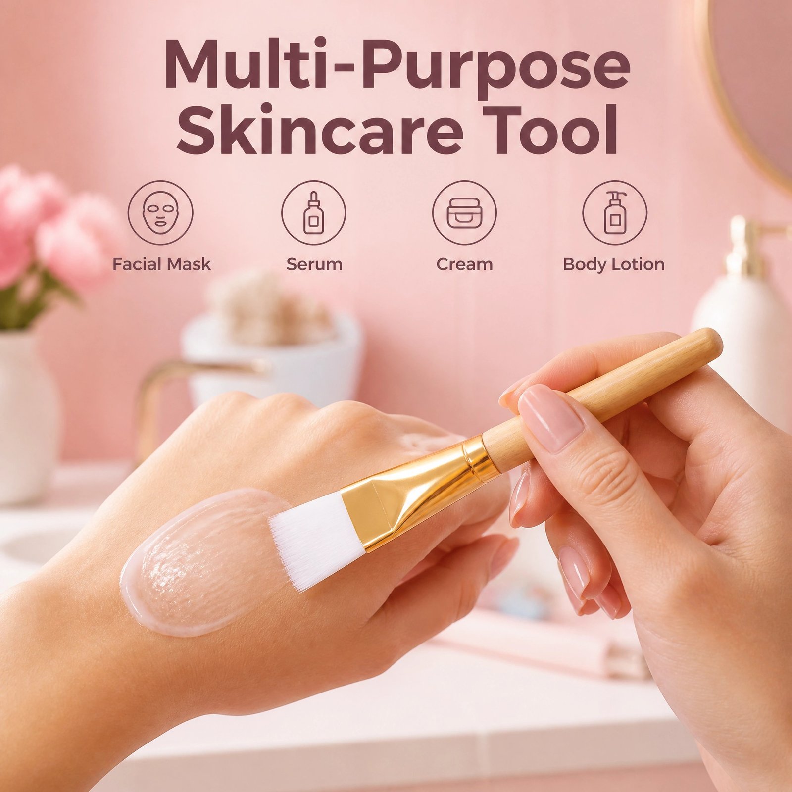 Soft Bristle Facial Mask Brush Set 3pcs — Even Application, Ergonomic Wooden Handle, Easy Clean - Image 2