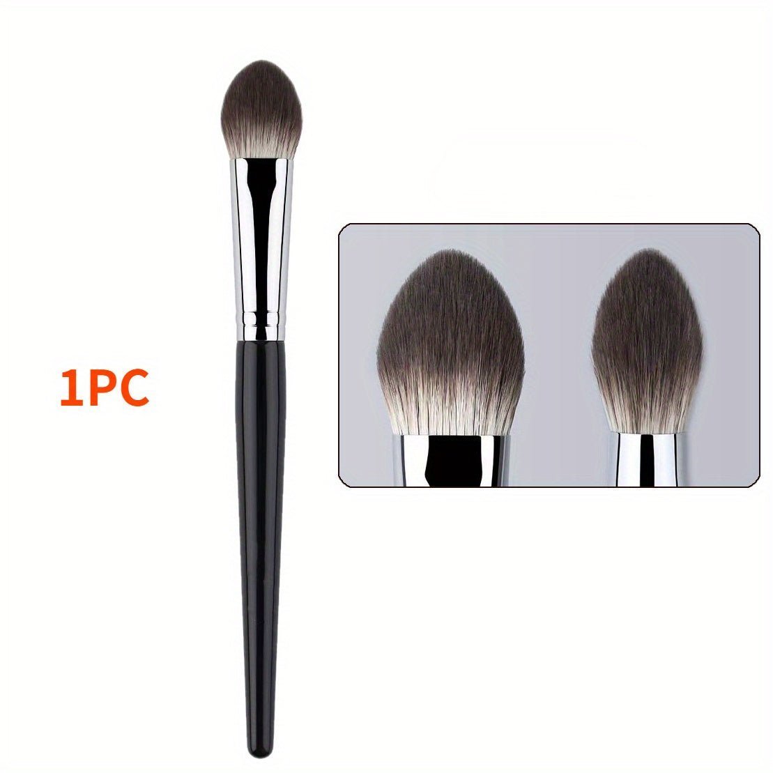 Peach Heart Blush & Powder Brush Set - Hypoallergenic Nylon Bristles, Wooden Handle, Perfect For All Skin Types - Choose 1 Or 3 Pcs - Image 4