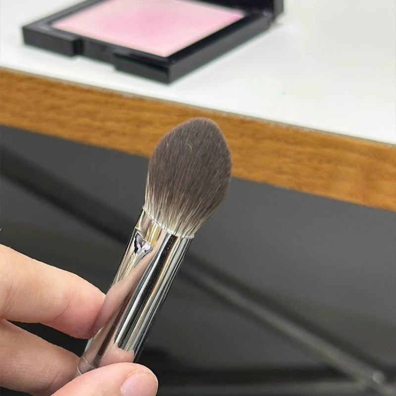 Peach Heart Blush & Powder Brush Set - Hypoallergenic Nylon Bristles, Wooden Handle, Perfect For All Skin Types - Choose 1 Or 3 Pcs - Image 7
