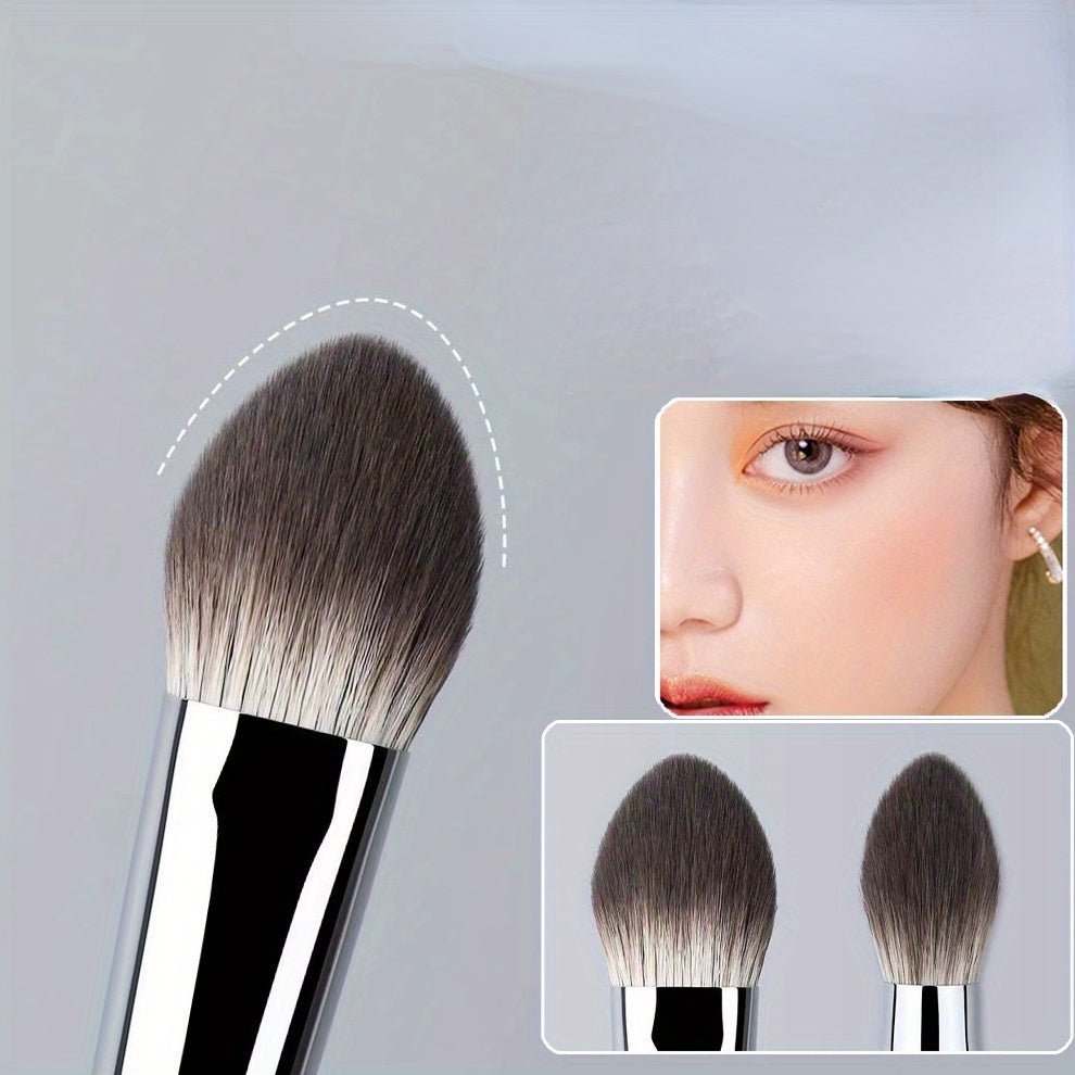 Peach Heart Blush & Powder Brush Set - Hypoallergenic Nylon Bristles, Wooden Handle, Perfect For All Skin Types - Choose 1 Or 3 Pcs - Image 3