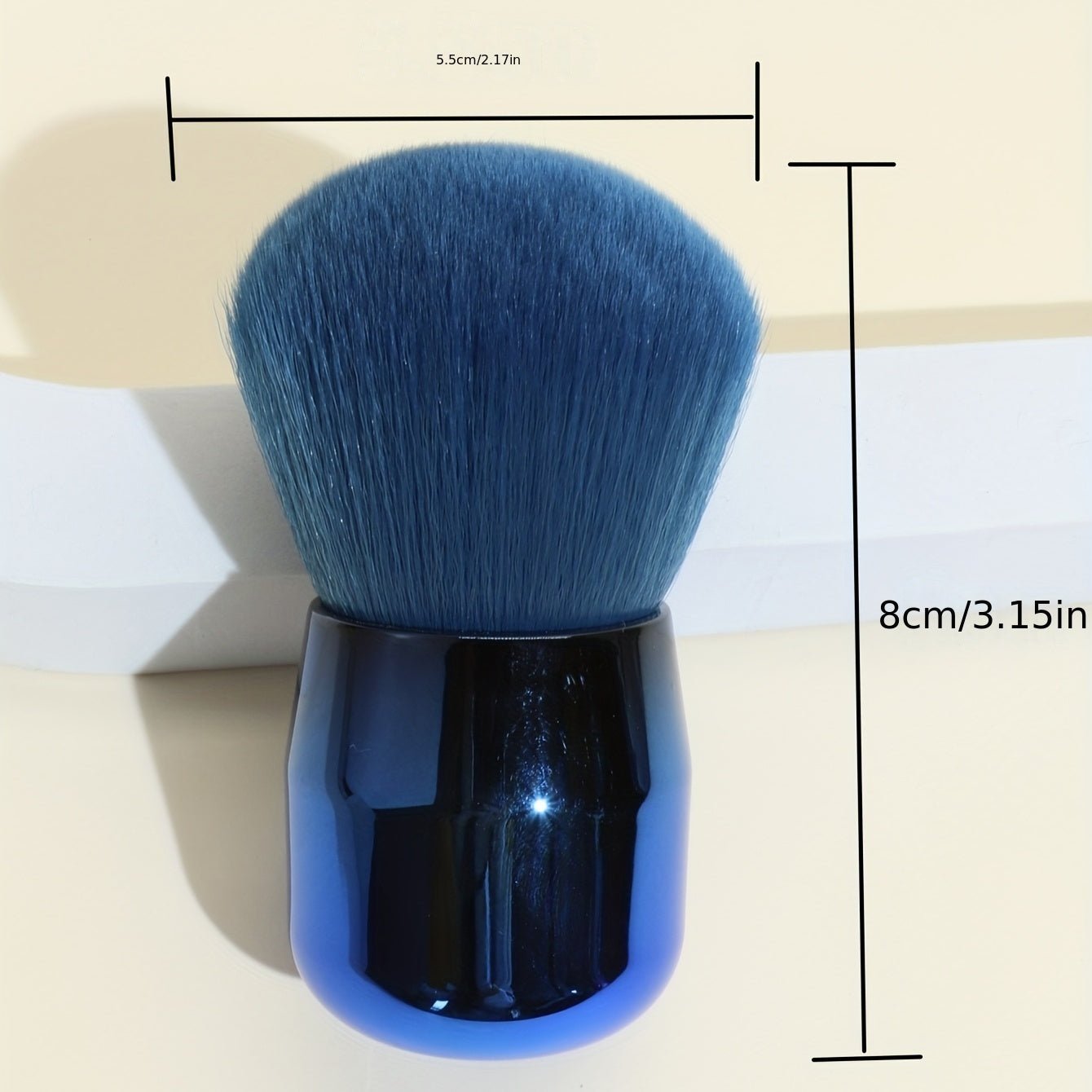 Large Soft Oval Nylon Bristle Brush — Fluffy Design for Loose Powder, Blush & Bronzer - Image 3