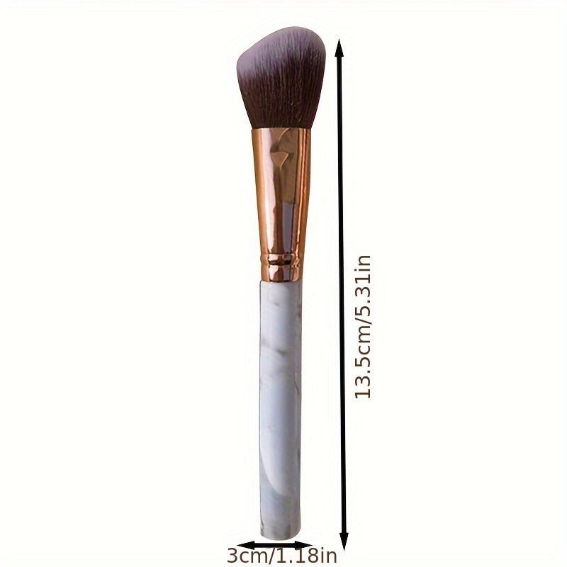 Marble Pattern Makeup Brush - Soft Fiber Bristles, Beveled Blush & Contour Brush - Image 2