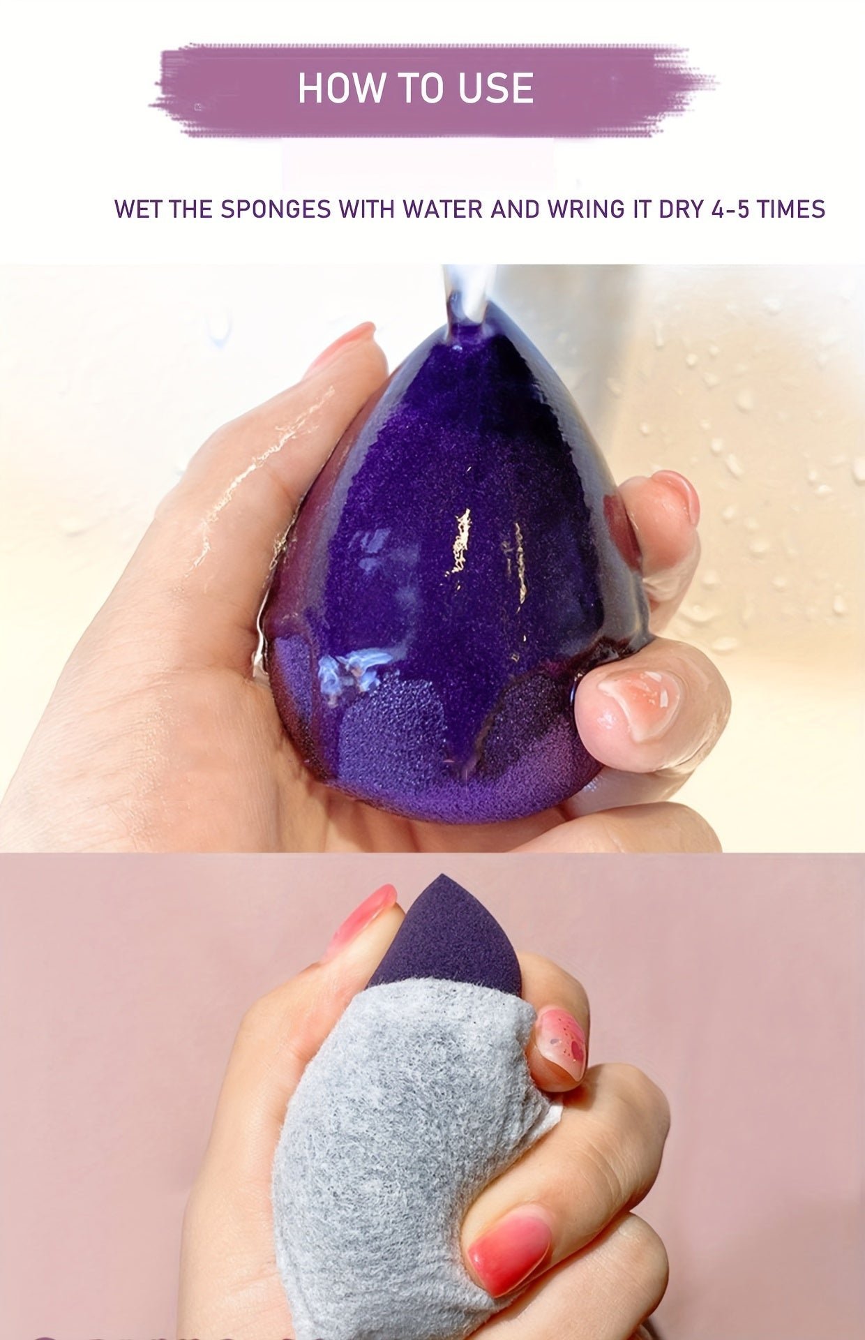 4PCS Makeup Sponge Beauty Blender Set - Ultra-Soft, Seamless Blend for Liquid Foundation, Durable & Bouncy - Image 7