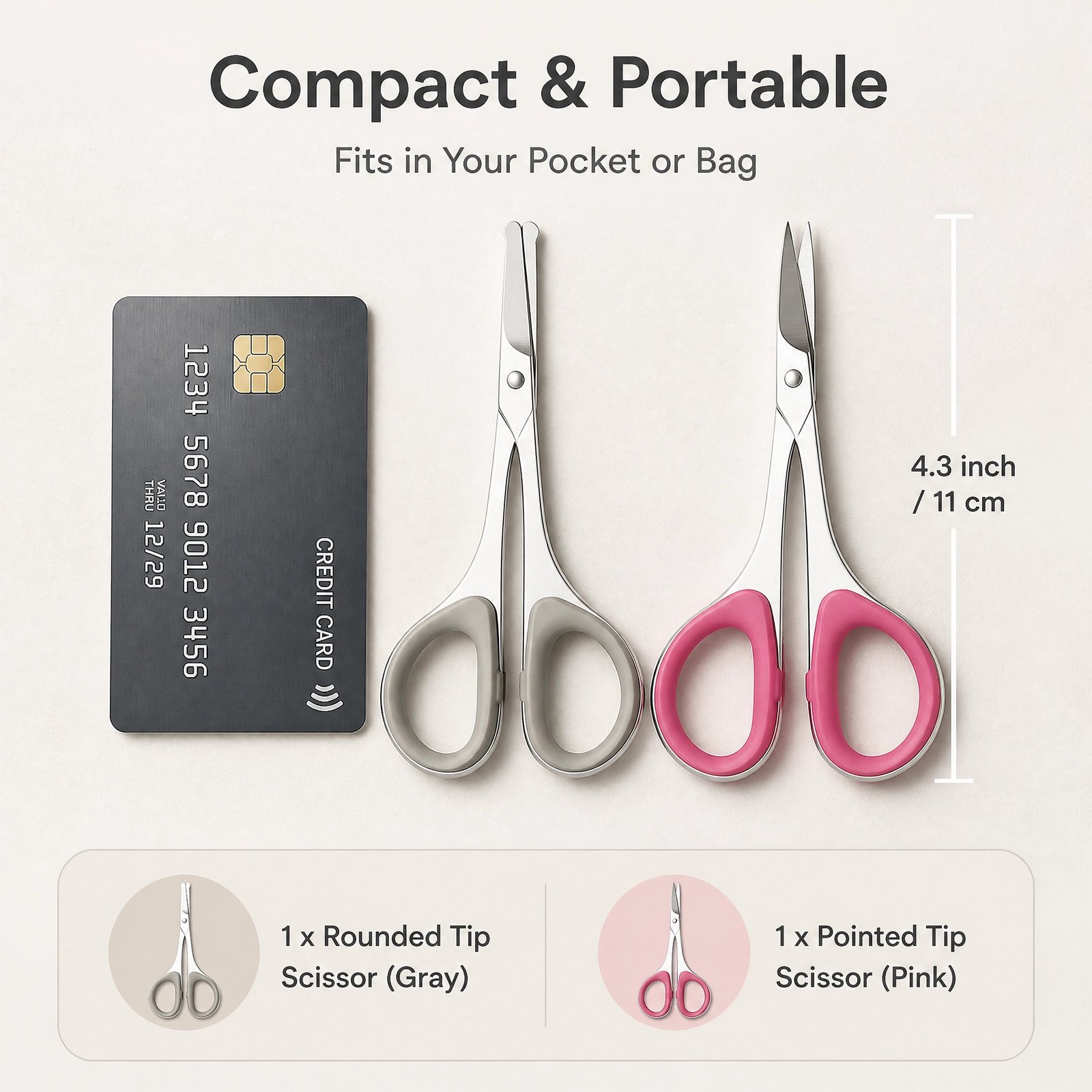 Mini Multi-Purpose Scissors Set — Rounded Safety Tip & Pointed Precision Tip 2-in-1 - Image 4