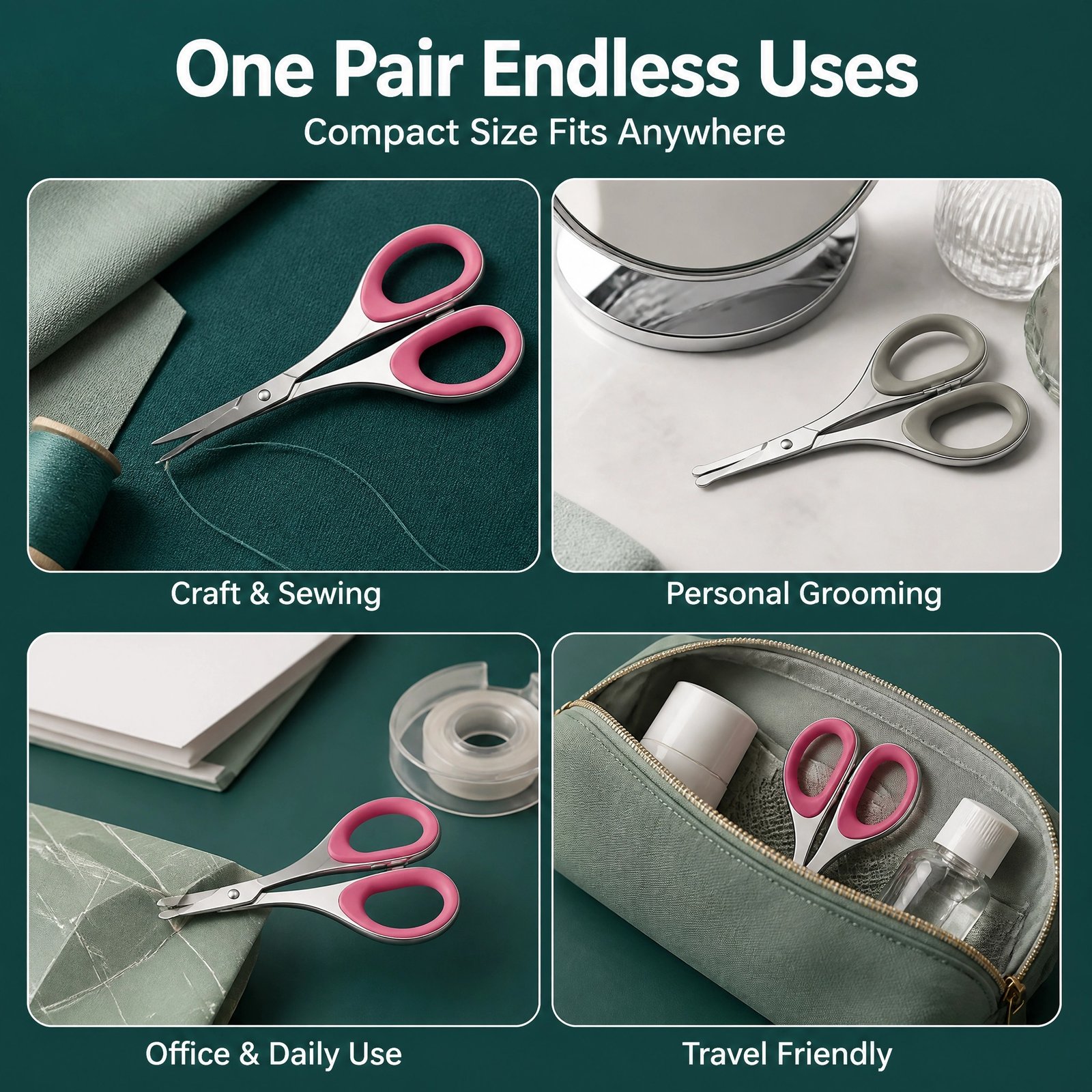 Mini Multi-Purpose Scissors Set — Rounded Safety Tip & Pointed Precision Tip 2-in-1 - Image 5