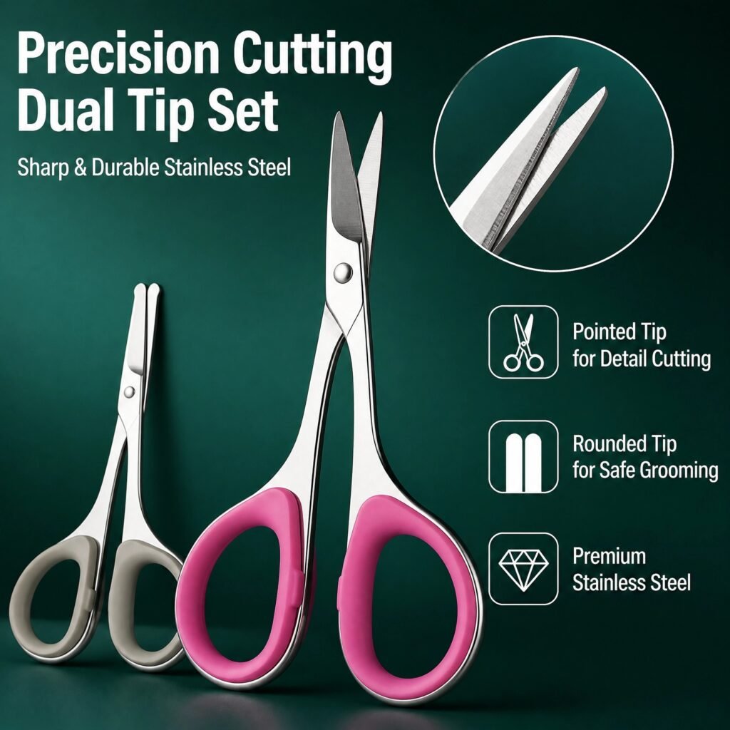 Mini Multi-Purpose Scissors Set — Rounded Safety Tip & Pointed Precision Tip 2-in-1