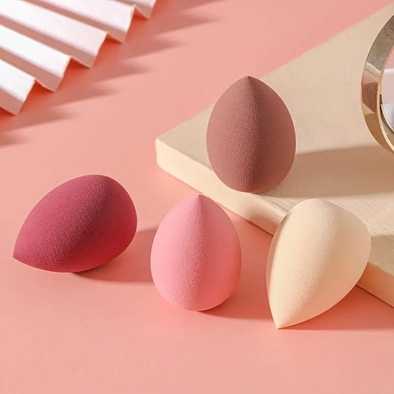 4pcs Makeup Sponge Blender - Non-Latex, Skin-Friendly, Dual Use for Wet and Dry Foundation Blending
