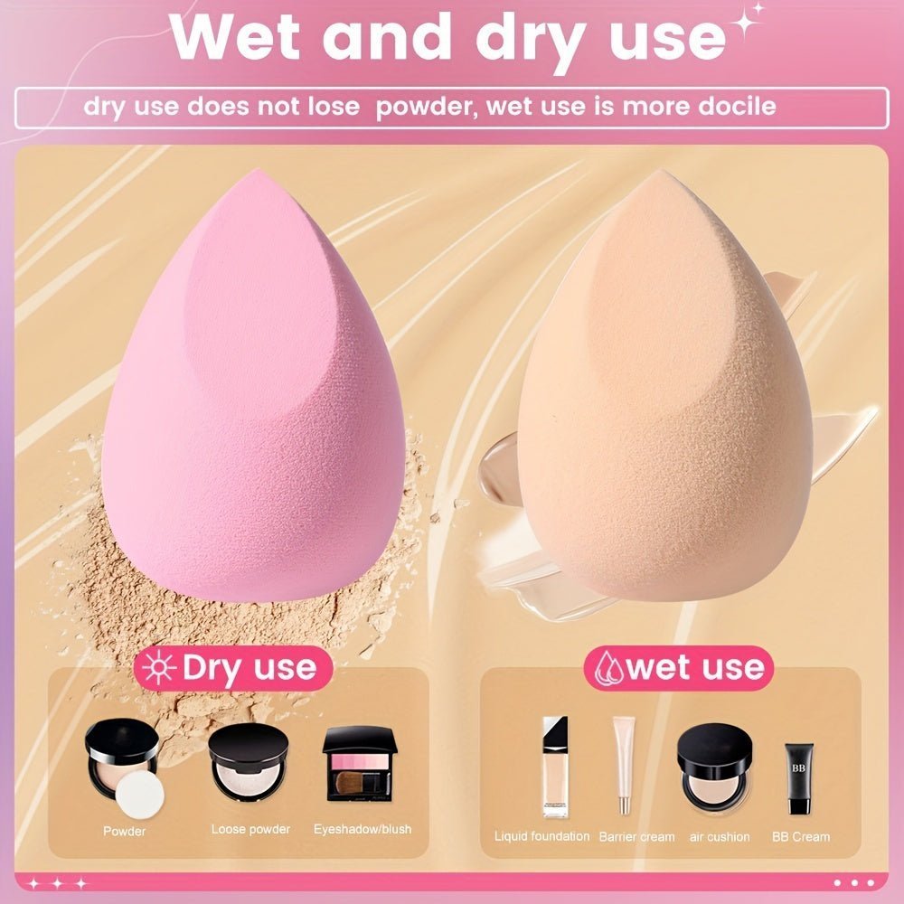 Premium Pink Makeup Sponges 8pcs — Hydrophilic Polyurethane Sponges for Flawless, Streak-Free Blending - Image 4