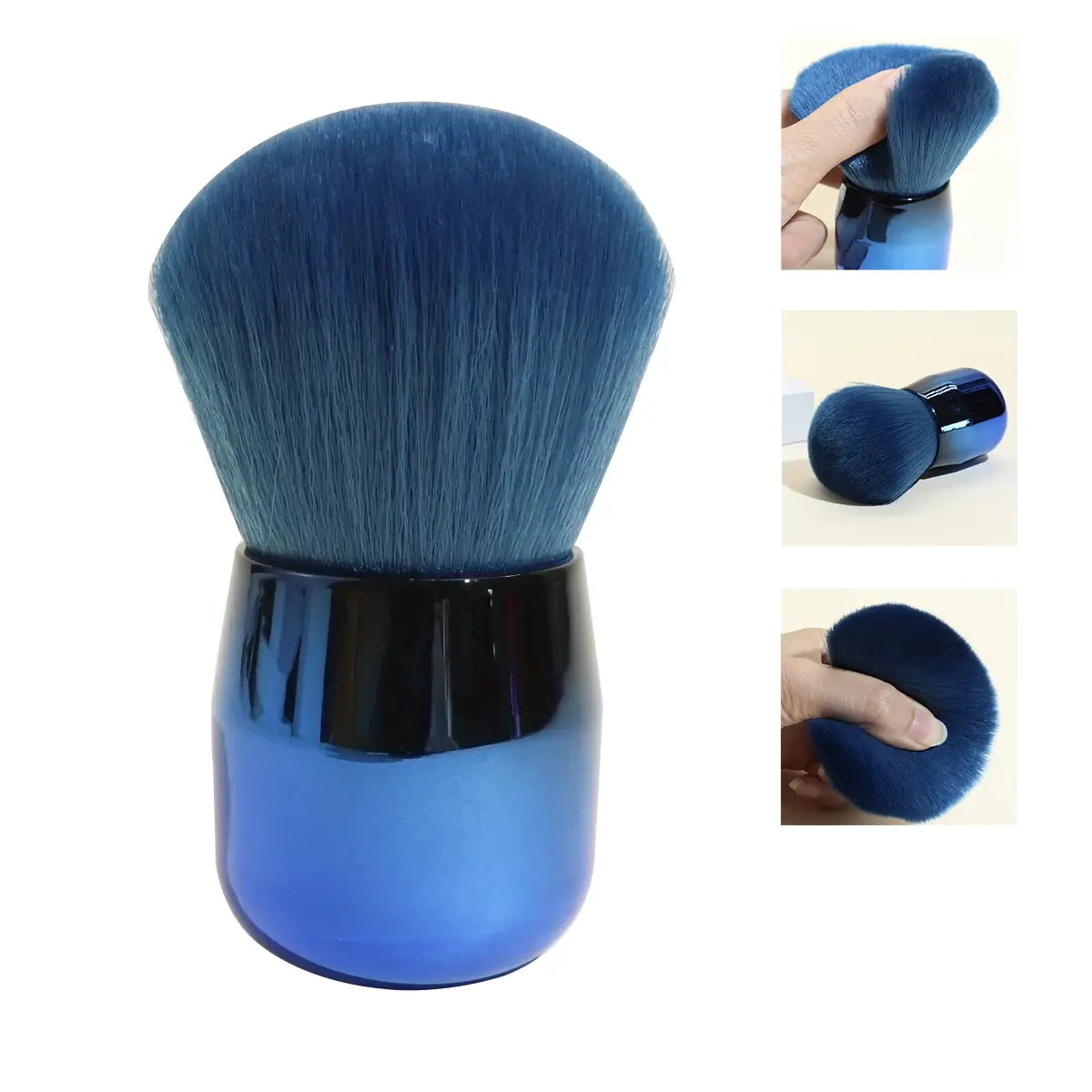 Large Soft Oval Nylon Bristle Brush — Fluffy Design for Loose Powder, Blush & Bronzer