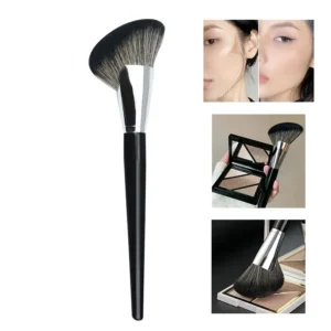 Fan-Shaped Face Contour Brush Set — Soft Nylon Bristles for Powder, Blush, Highlighter & Bronzer